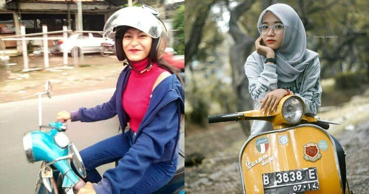 10 Potret cewek cantik pecinta Vespa, bikin cowok pengen diboncengin