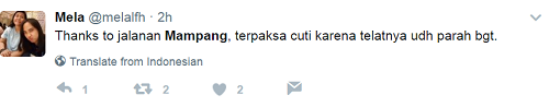 Mampang Macet Parah Jadi Trending di Twitter