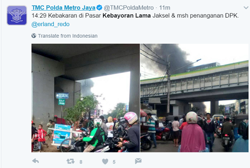 Api Membara dari Ruko yang Terbakar di Kebayoran Lama