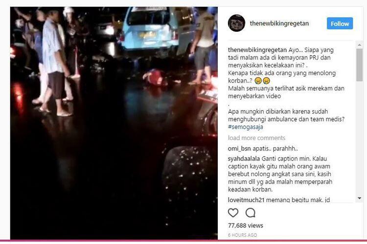 Korban Kecelakaan Tergeletak di Kemayoran, Tak Ada yang Menolong