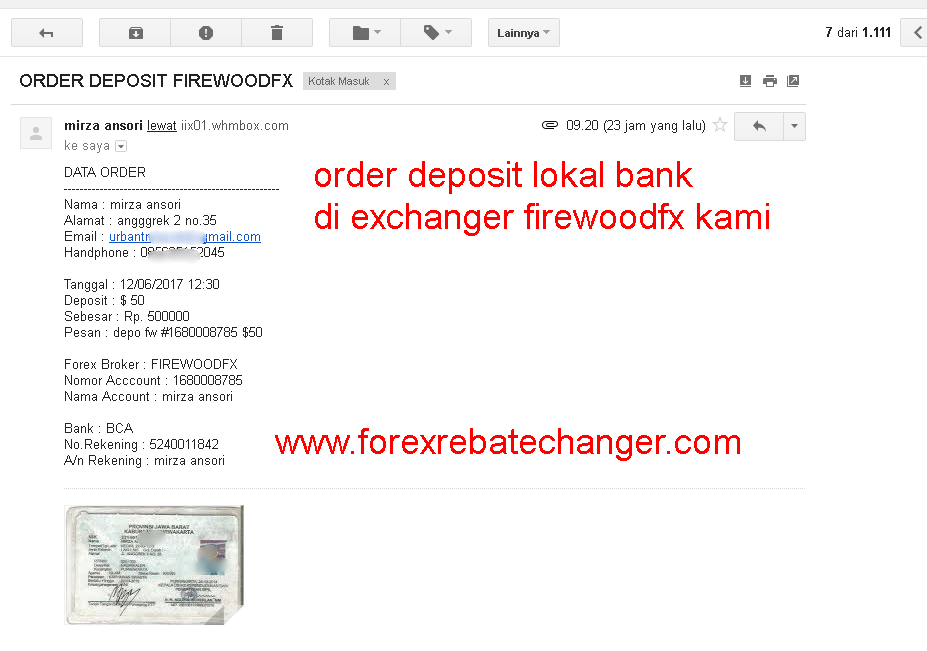 Deposit order. Blog Post. Blog Post example.