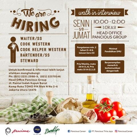 Walk In Interview Crew Pancious Restaurant Kaskus