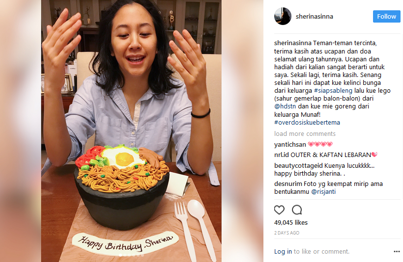 Ulang Tahun, Sherina Tampil Cantik Meski Tanpa Makeup