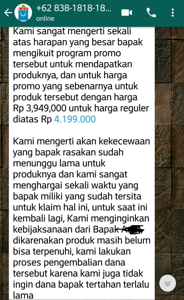 Pertama kali dikecewakan oleh Blibli
