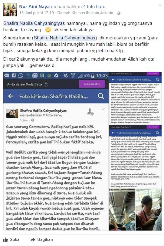Mengaku Sudah 2 Tahun, Wanita Ini Tidak Mau Berikan Kursi KRL