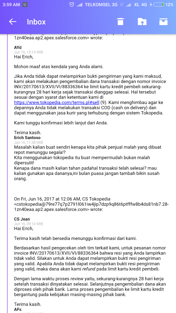 SURAT TERBUKA - TOKOPEDIA CARI2 MSLH BUAT MEMPERSULIT. Mng TOKOPEDIA SILAHKAN MASUK!