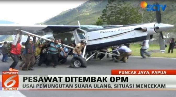 Pesawat pengangkut psukan d tembak ORGANISASI PAPUA MERDEKA !