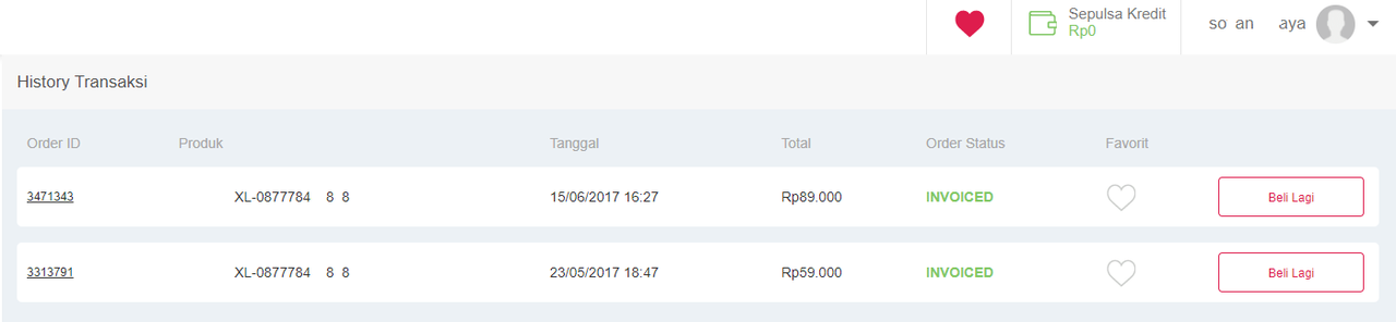 Pembelian Paket di App Store Sepulsa yang tidak sesuai keinginan pelanggan