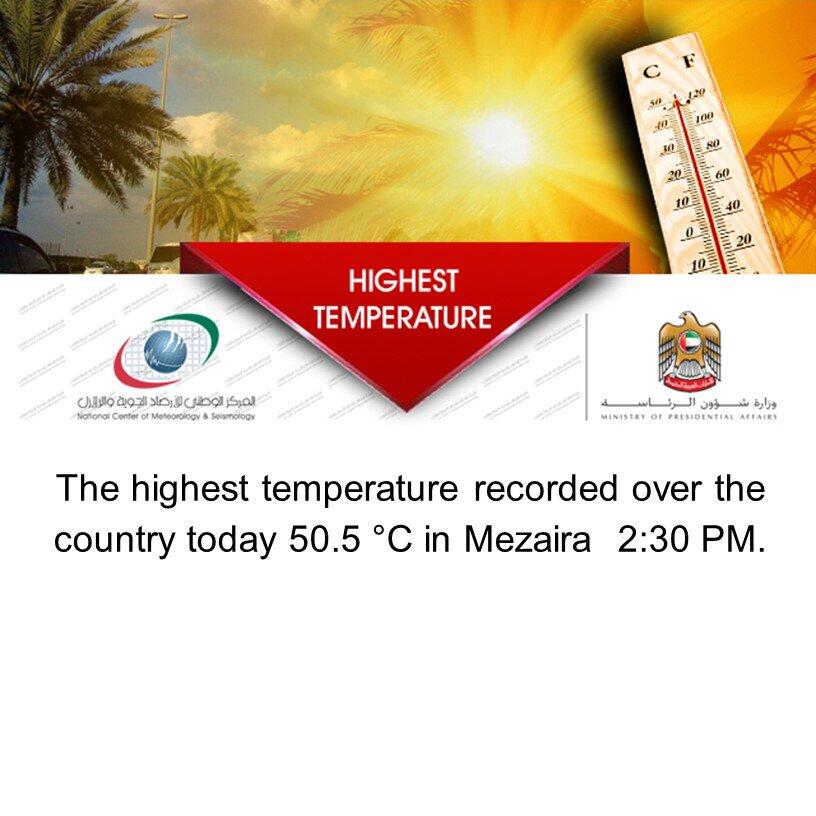 The UAE has officially hit 50 degrees Celsius