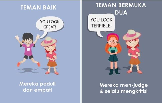10 Ilustrasi beda teman baik vs bermuka dua, ngena banget
