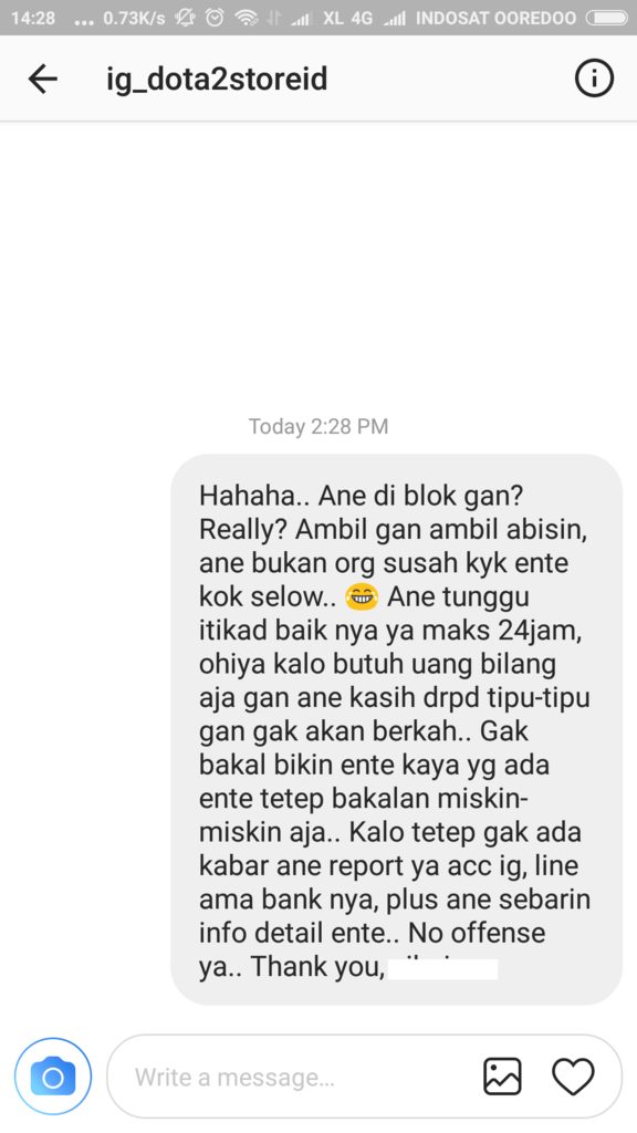 Penipu Jual Beli ID Dota (Rek : BCA 5875171604 a/n rijal arif awaludin)