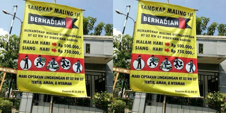 Unik Gan! 4 Sayembara Tangkap Maling Ini Bikin Lingkungan Jadi Aman