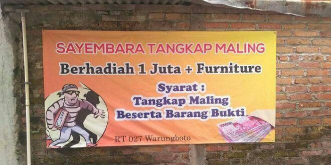 Unik Gan! 4 Sayembara Tangkap Maling Ini Bikin Lingkungan Jadi Aman