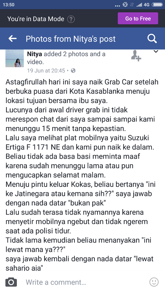 Cerita Penumpang Dipaksa Pengemudi GrabCar Turun di Tengah Jalan