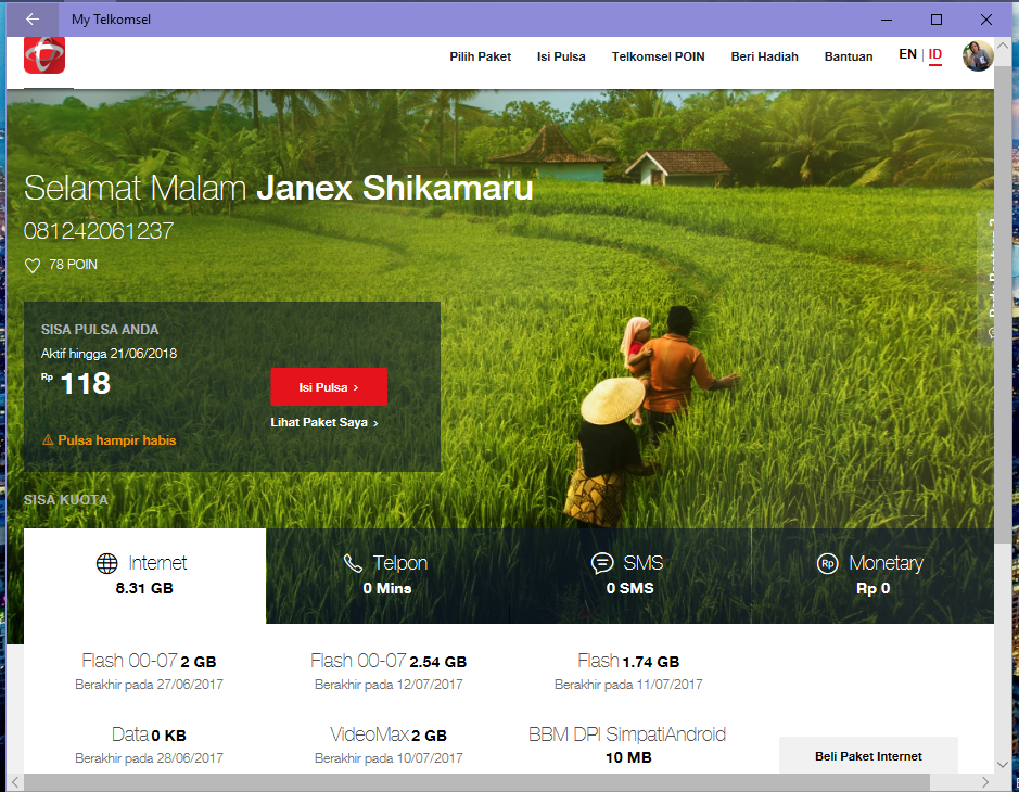 &#91;Share&#93; Aplikasi My Telkomsel Unofficial UWP