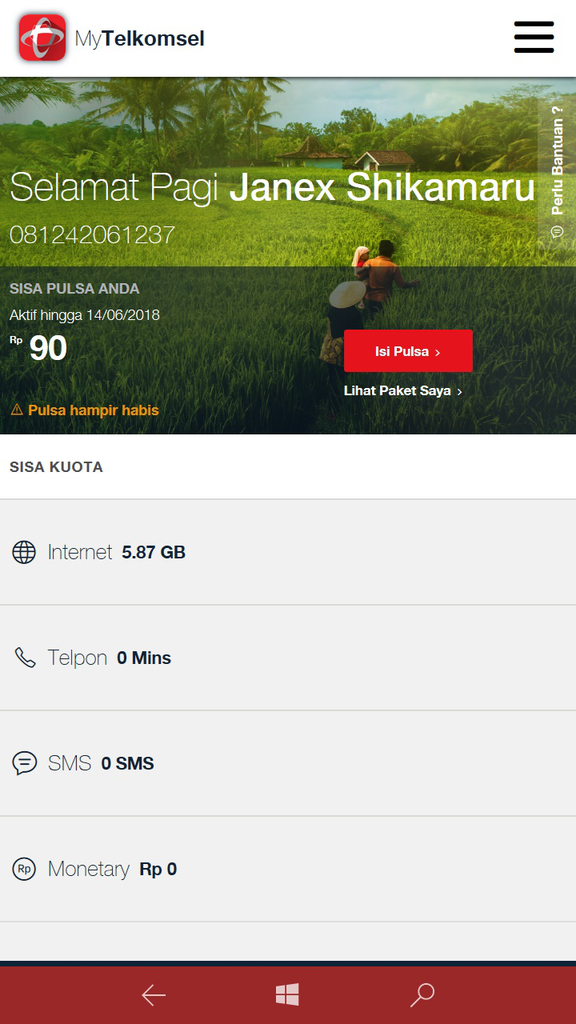 &#91;Share&#93; Aplikasi My Telkomsel Unofficial UWP
