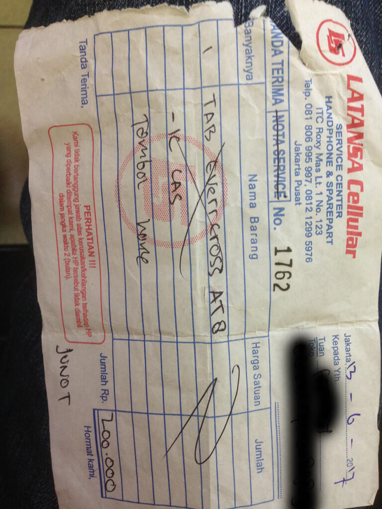 Pengalaman Servis Ditipu Latansa Cell ITC Roxy Mas