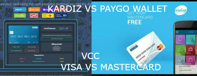 Paygo Wallet vs Kardiz (Coinizy.com), VCC Mastercard vs VCC Visa