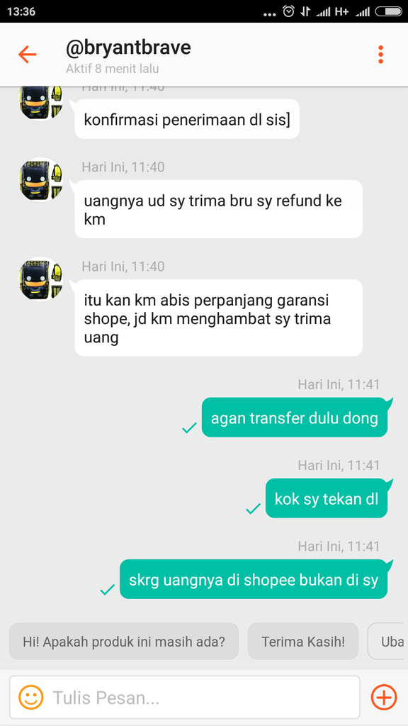 Penipuan oleh akun Bryantbrave
