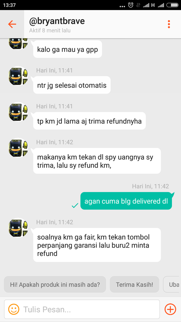 Penipuan oleh akun Bryantbrave