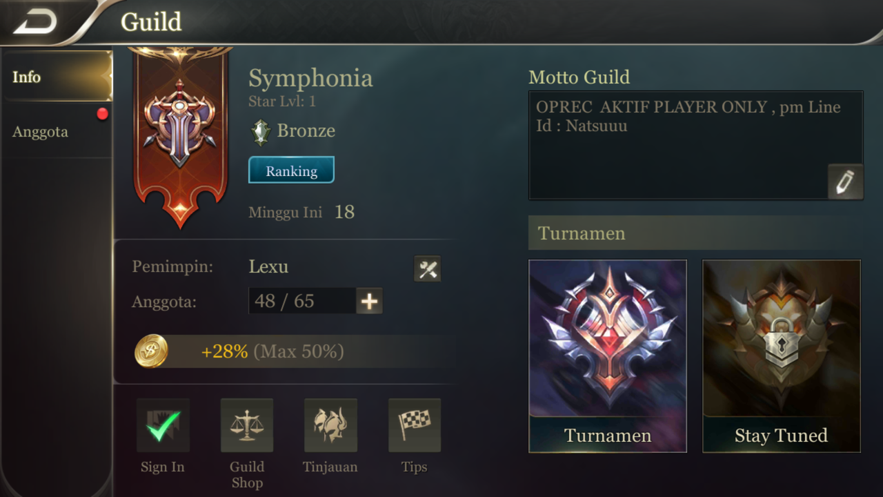 Mobile Arena , Guild Symphonia Open Rec