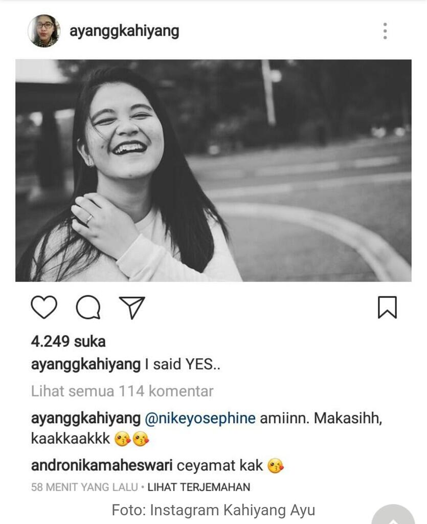 Pamer Cincin di Instagram, Kahiyang Ayu: I Said Yes