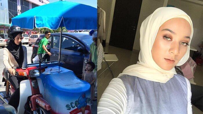 Gadis Cantik Ini Tak Gengsi Keliling Jual Es Krim Pakai Motor Butut