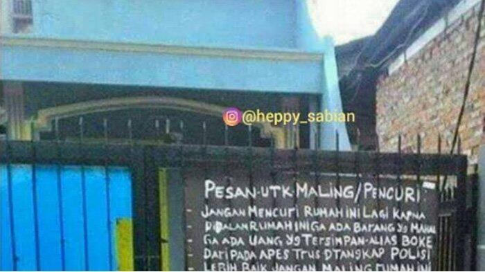 Penghuni Rumah Ini Akhirnya Bikin Surat untuk Maling