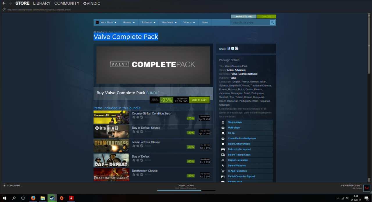 Valve complete pack