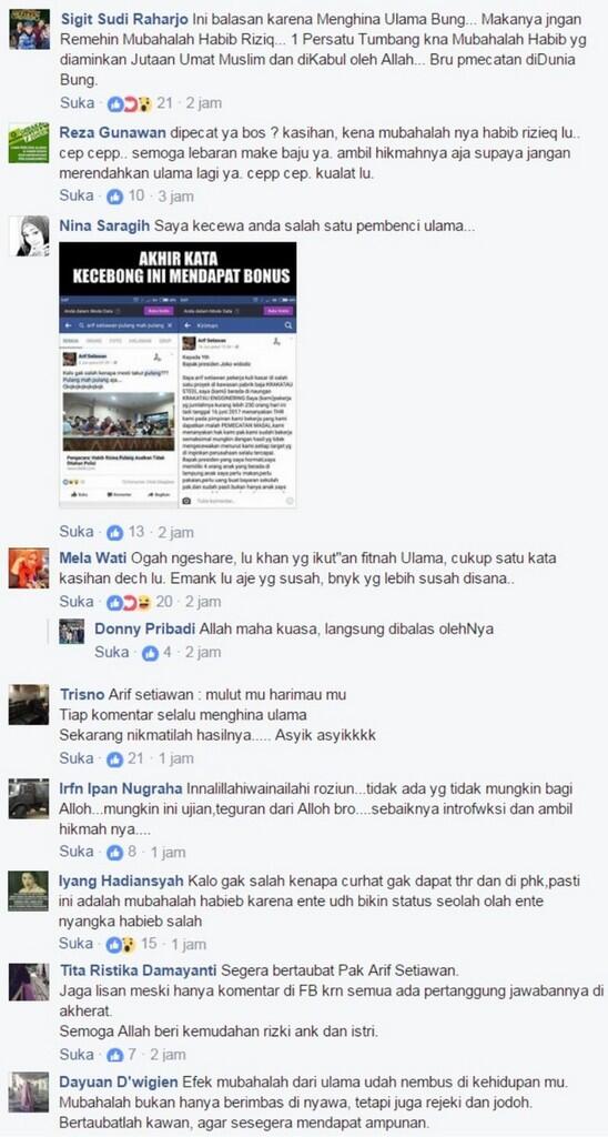 Karena Mengejek HRS Buruh ini dipecat