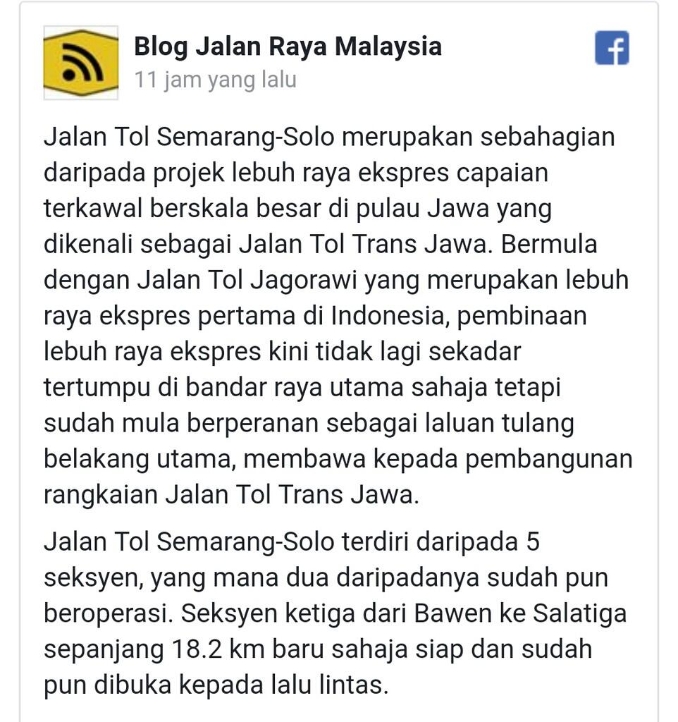 Netizen Malaysia Puji Pembangunan Tol Trans-Jawa