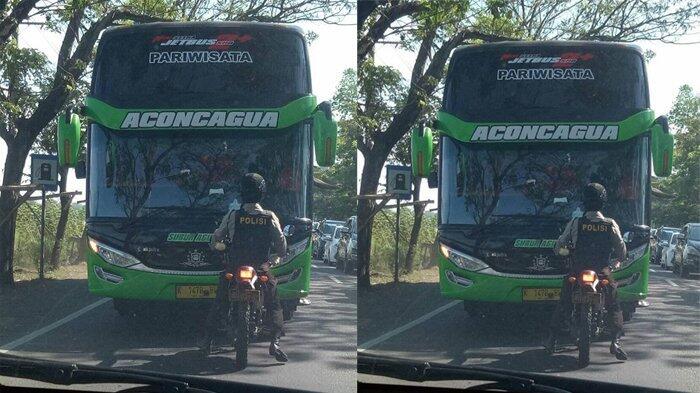 Nekat Terobos Lawan Jalur, Bus Ini Dihadang Polisi, Lalu Ini yang Terjadi