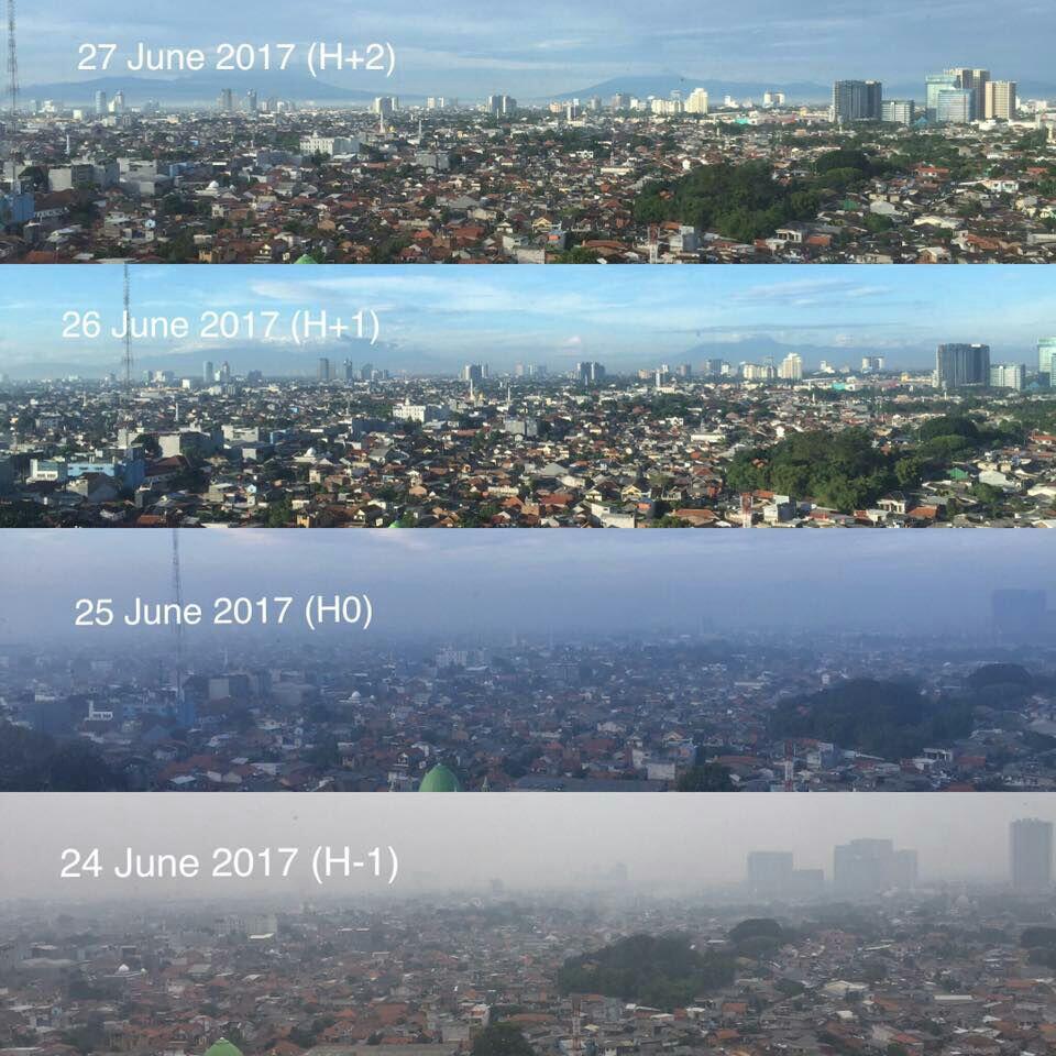 Potret Langit Jakarta Sebelum dan Sesudah Lebaran Ini Memukau Banget! 