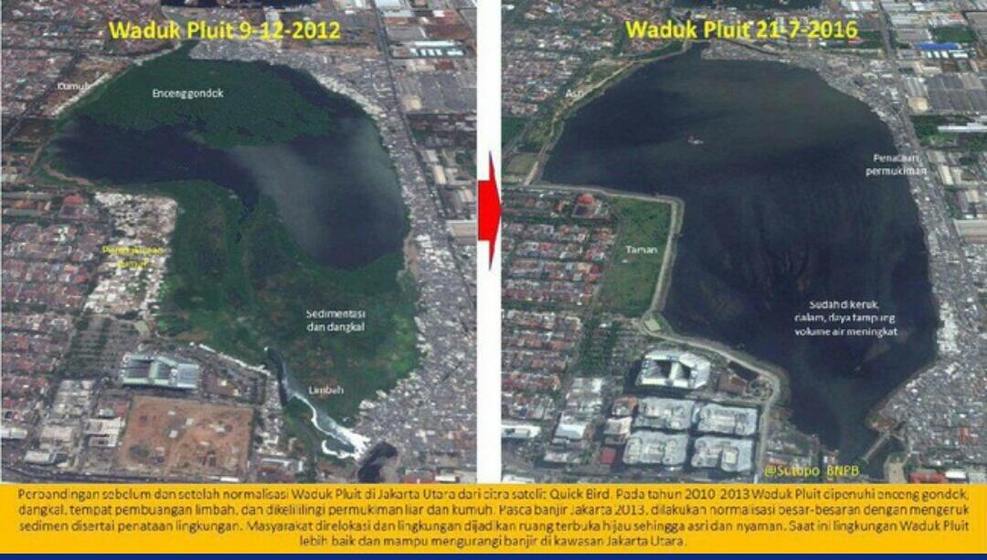 Viral, Foto Perubahan Waduk Pluit dan Ciliwung di Ultah Ahok