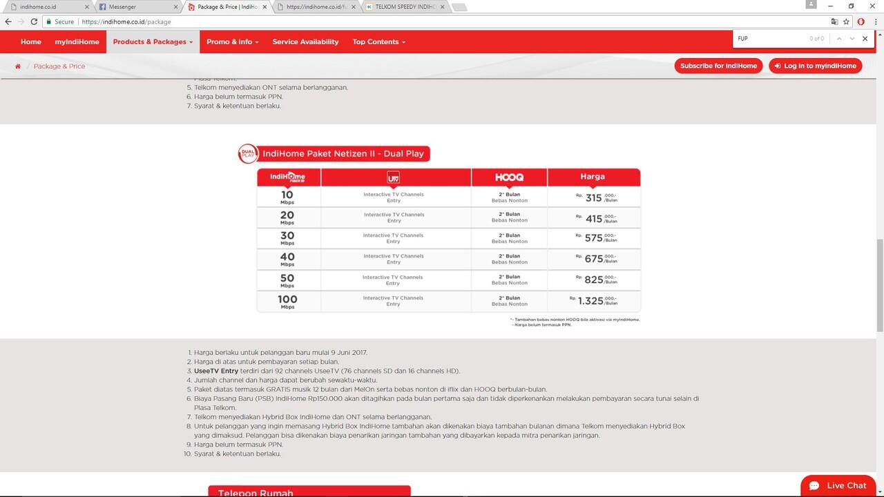 TELKOM SPEEDY INDIHOME FUP