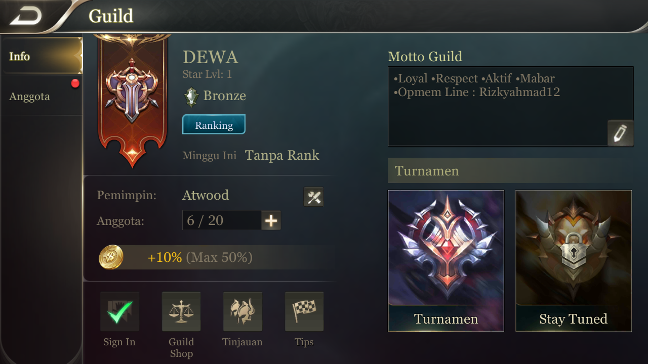 Mobile Arena Open Guild