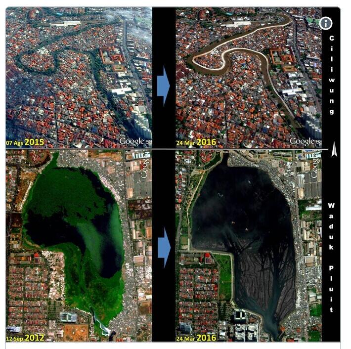 Viral Foto Perubahan Waduk Pluit dan Ciliwung di Ultah Ahok