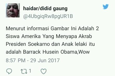 ‘Viral’ Foto Bung Karno Bersama ‘Obama Kecil.Ini Fakta Sebenarnya