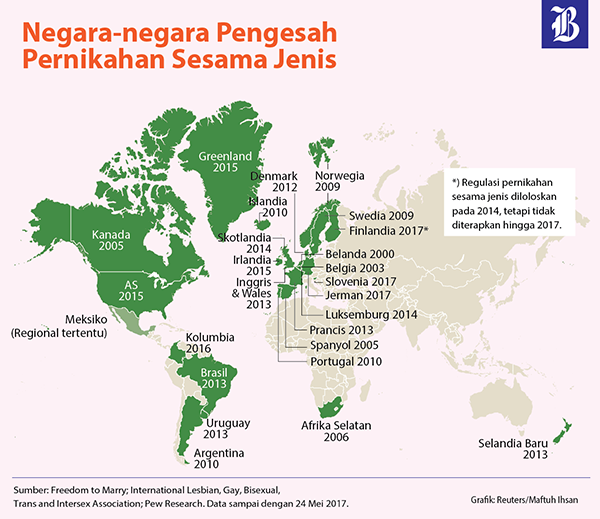 Ini Gan Negara-negara Pendukung Pernikahan Sesama Jenis