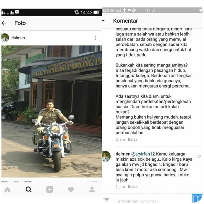 Pejabat Satpol PP Jabar dan Polisi Ribut di Medsos