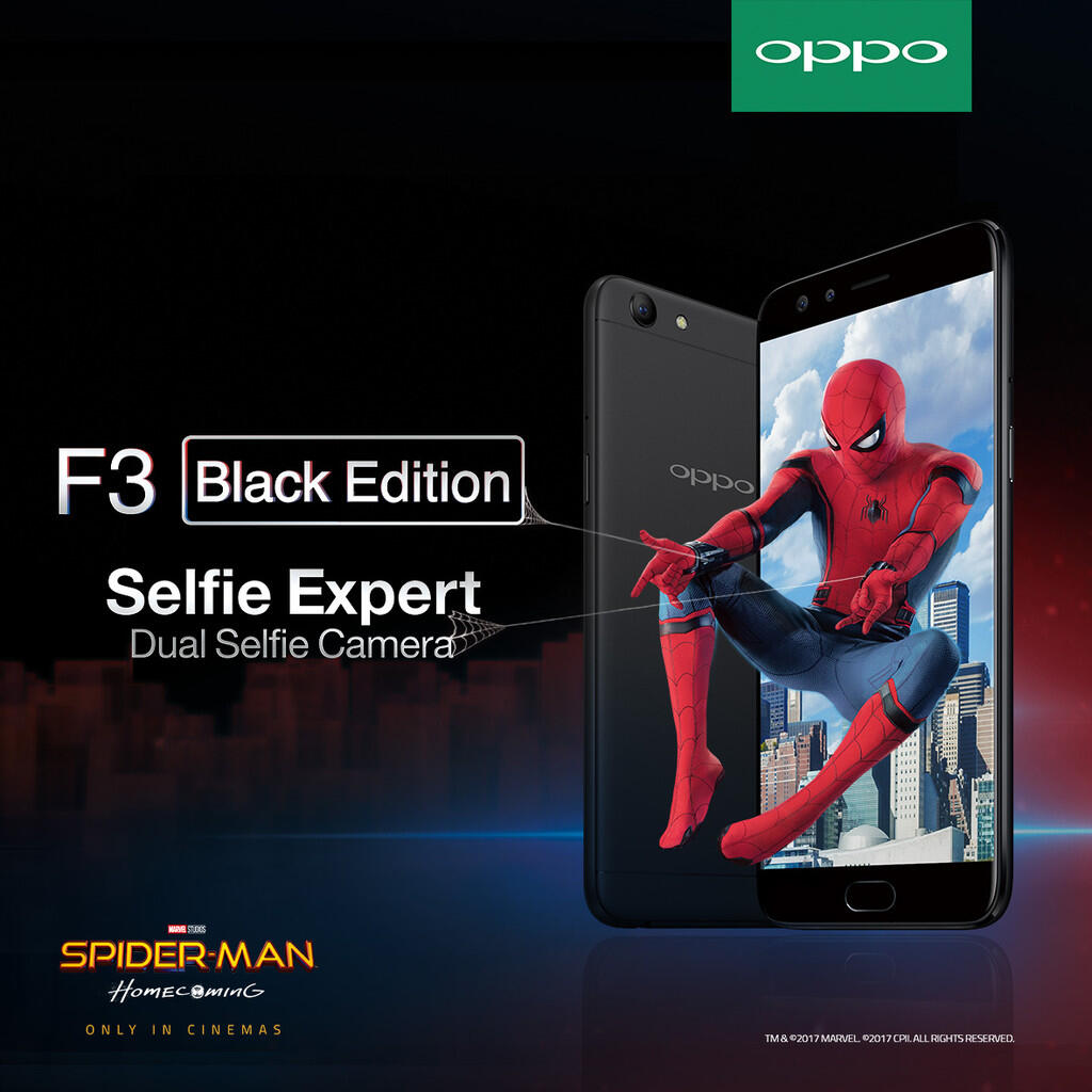 OPPO F3 Black Edition; Spider-Man: Homecoming Limited Collection Pack!