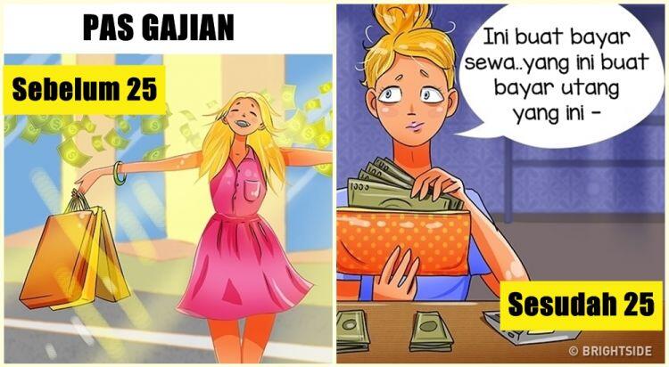 10 Ilustrasi Beda Kehidupan SEBELUM DAN SESUDAH usia 25
