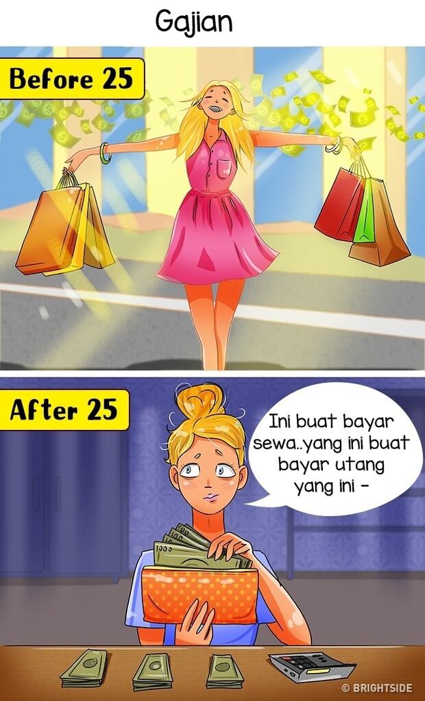 10 Ilustrasi Beda Kehidupan SEBELUM DAN SESUDAH usia 25 
