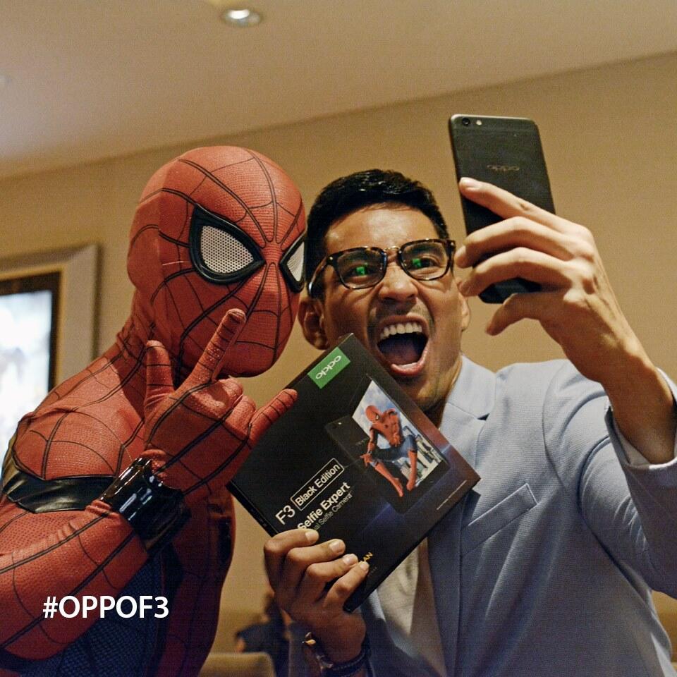 OPPO F3 Black Edition; Spider-Man: Homecoming Limited Collection Pack!