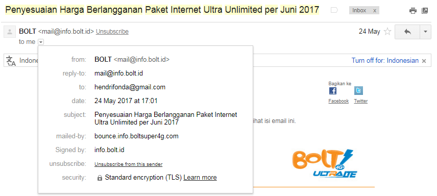 Respon Lambat- Penyesuaian Harga Paket Internet Ultra Unlimited/Juni 2017 Bolt ID