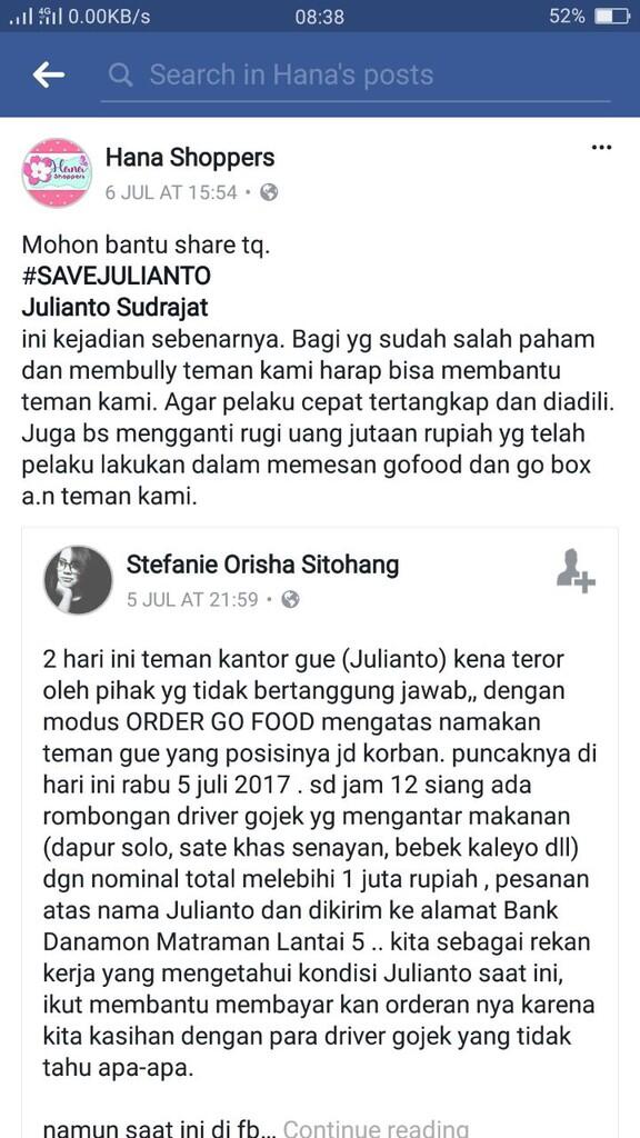 Cinta Ditolak Order Fiktif Go-Food Bertindak