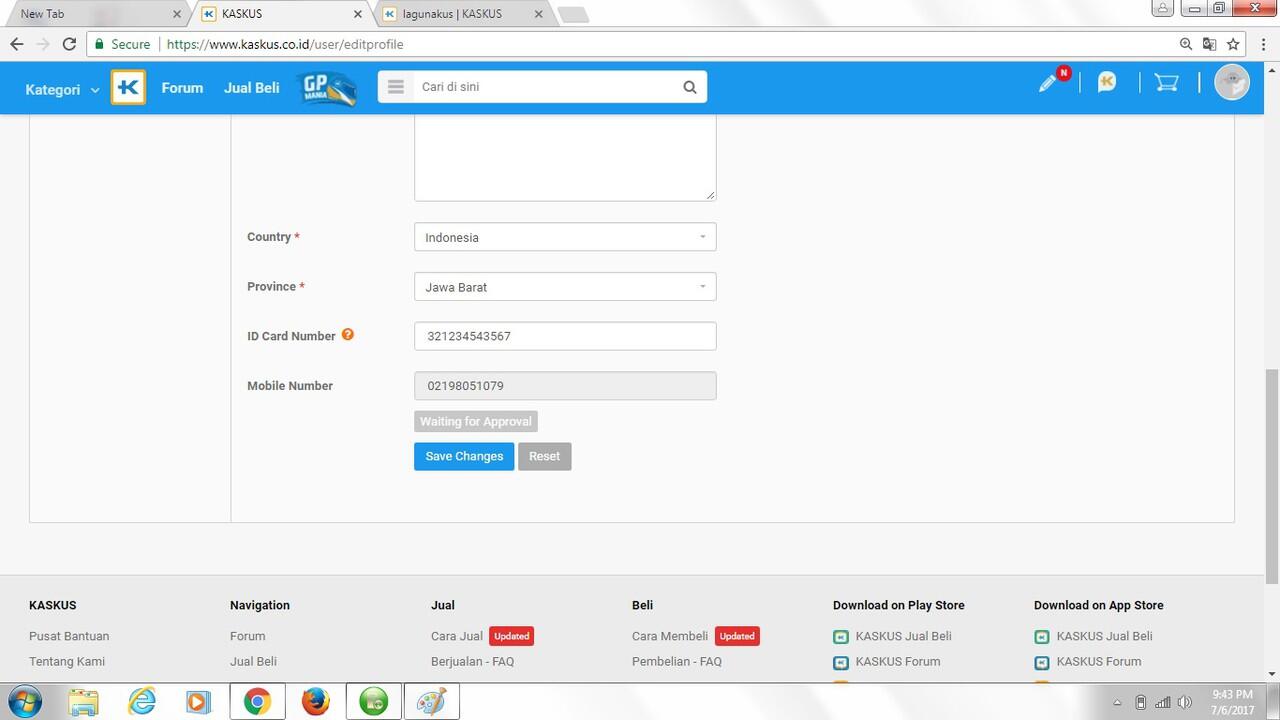 bagaimana cara edit profile account / no telp