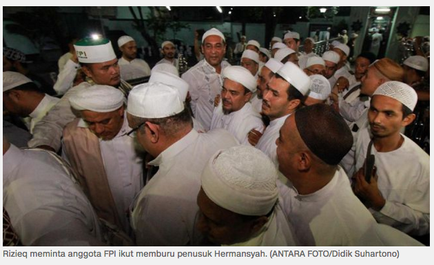 Rizieq Perintahkan Laskar FPI Ikut Buru Penusuk Hermansyah
