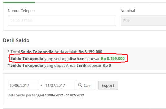 Tokopedia menggelapkan dana penjualan seller