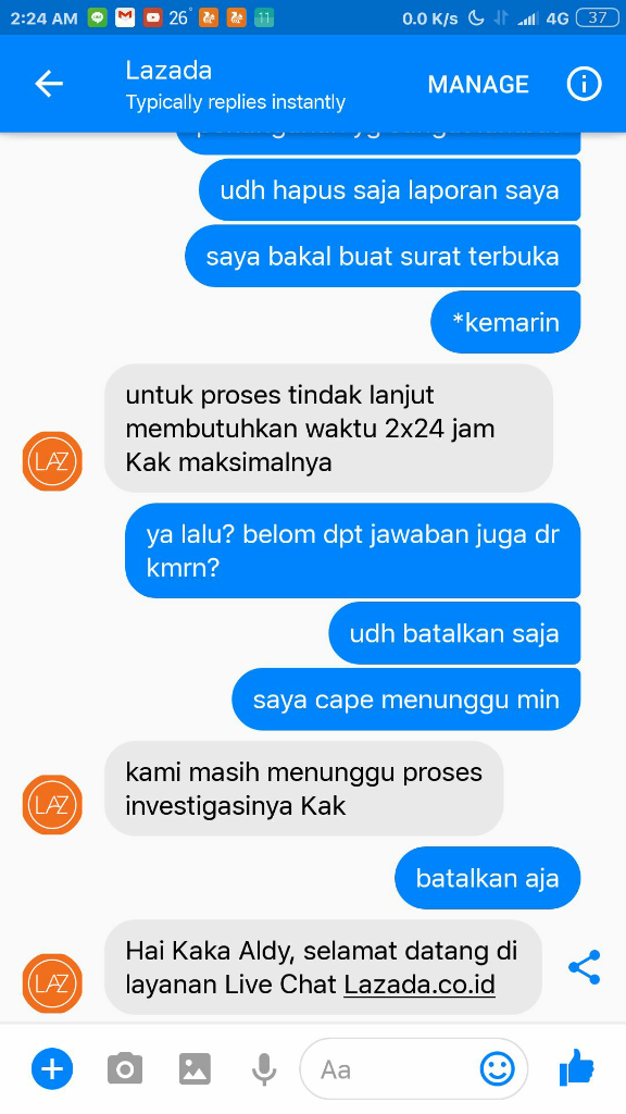 (SURAT TERBUKA) LAZADA YANG SEMENA MENA